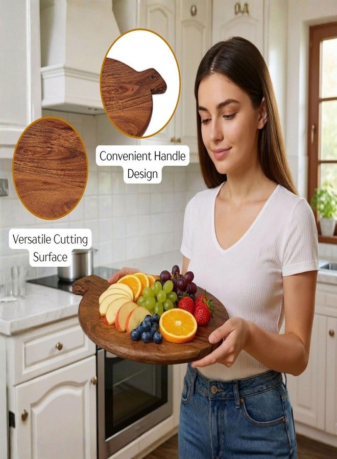 make in modern لوح تقطيع من خشب الأكاسيا بتصميم عصري - 14 × 12 بوصة | لوح تقطيع متين، قابل للاستخدام على الوجهين، مصنوع يدويًا للمطبخ والتقديم | طبق جبن ريفي، أو لوح خبز أو لحم - Image 2
